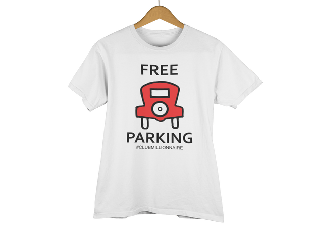T-SHIRT "FREE PARKING" - ClubMillionnaire Shop