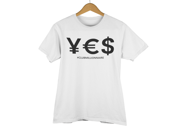 T-SHIRT "Y€$" - ClubMillionnaire Shop